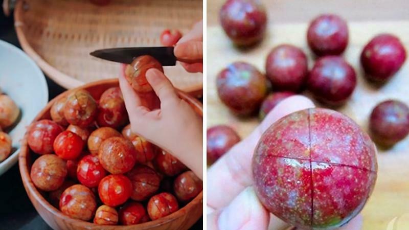 Tạo đường chéo cho quả mận